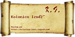 Kolonics Izsó névjegykártya
